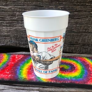 Hank Greenberg Detroit Tigers Promotional 90s plastic cup 1992 Vintage MLB 1990s